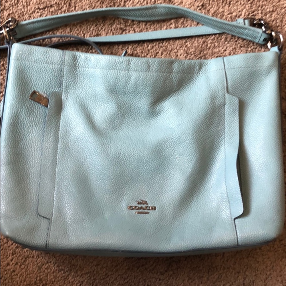 Blue coach large purse